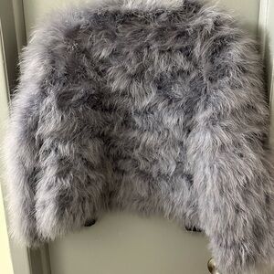 Gray Faux Fur Jacket